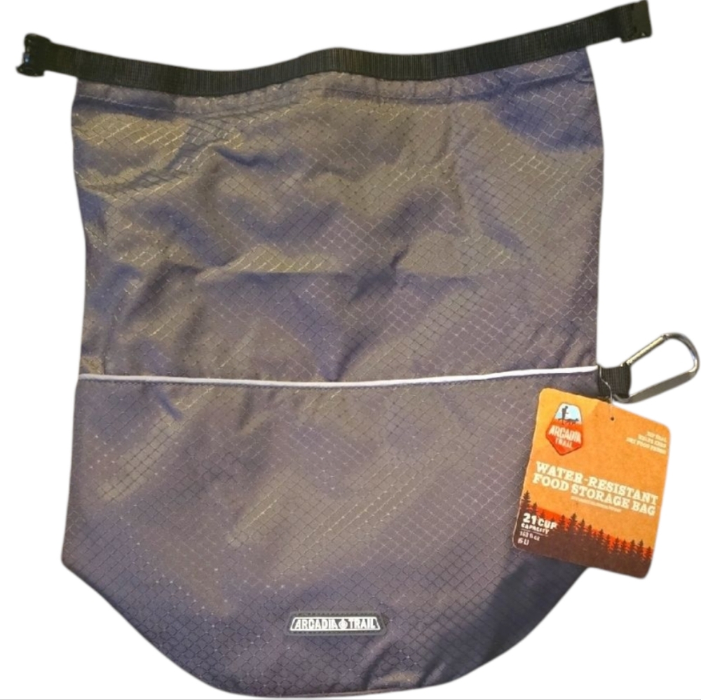 Arcadia Gray Water-Resistant Food Storage Bag For Dogs/ Pets 21 Cup Capacity Nwt